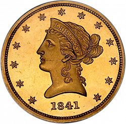 10 dollar 1841 Large Obverse coin
