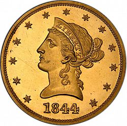 10 dollar 1844 Large Obverse coin