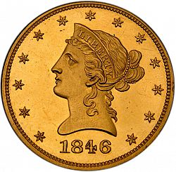 10 dollar 1846 Large Obverse coin