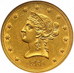 10 dollar 1861 Large Obverse coin