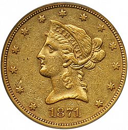 10 dollar 1871 Large Obverse coin