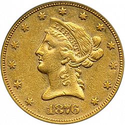 10 dollar 1876 Large Obverse coin