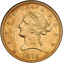 10 dollar 1878 Large Obverse coin