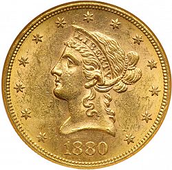 10 dollar 1880 Large Obverse coin