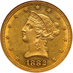 10 dollar 1882 Large Obverse coin