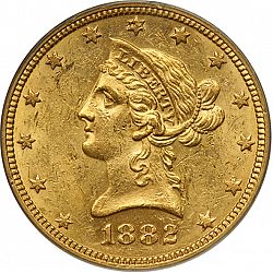 10 dollar 1882 Large Obverse coin