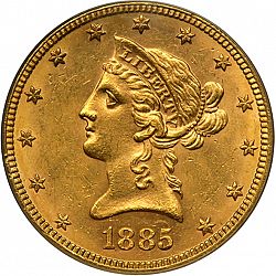 10 dollar 1885 Large Obverse coin