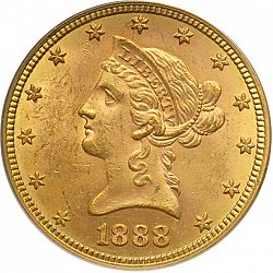 10 dollar 1888 Large Obverse coin