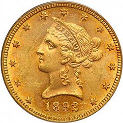 10 dollar 1892 Large Obverse coin