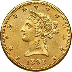 10 dollar 1892 Large Obverse coin