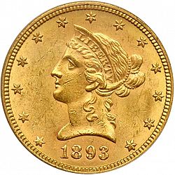 10 dollar 1893 Large Obverse coin