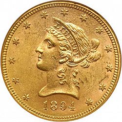 10 dollar 1894 Large Obverse coin
