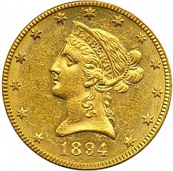 10 dollar 1894 Large Obverse coin