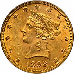 10 dollar 1898 Large Obverse coin