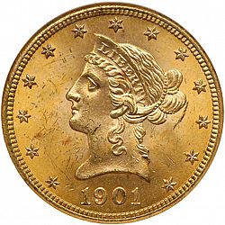 10 dollar 1901 Large Obverse coin