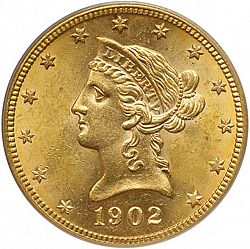 10 dollar 1902 Large Obverse coin