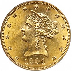 10 dollar 1904 Large Obverse coin