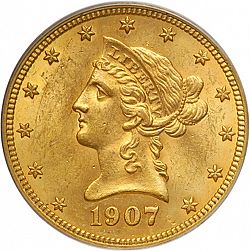 10 dollar 1907 Large Obverse coin