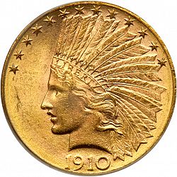 10 dollar 1910 Large Obverse coin