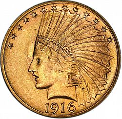 10 dollar 1916 Large Obverse coin