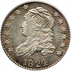 dime 1824 Large Obverse coin