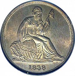 dime 1838 Large Obverse coin