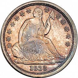 dime 1838 Large Obverse coin