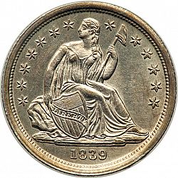 dime 1839 Large Obverse coin