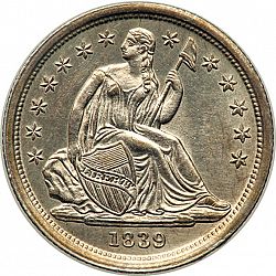 dime 1839 Large Obverse coin