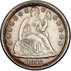 dime 1842 Large Obverse coin