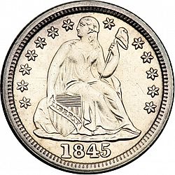 dime 1845 Large Obverse coin