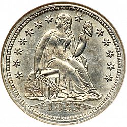 dime 1853 Large Obverse coin