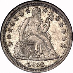 dime 1856 Large Obverse coin
