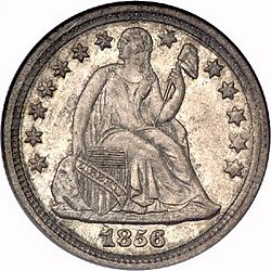 dime 1856 Large Obverse coin
