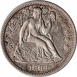 dime 1860 Large Obverse coin