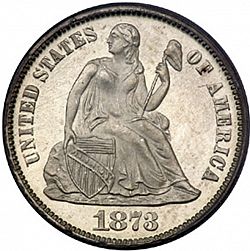 dime 1873 Large Obverse coin