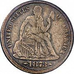 dime 1873 Large Obverse coin