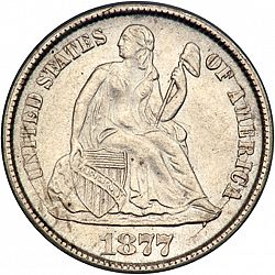 dime 1877 Large Obverse coin