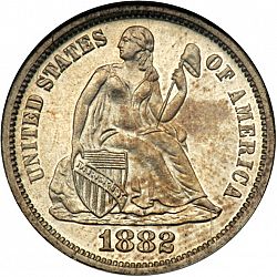 dime 1882 Large Obverse coin