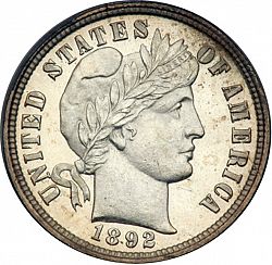 dime 1892 Large Obverse coin