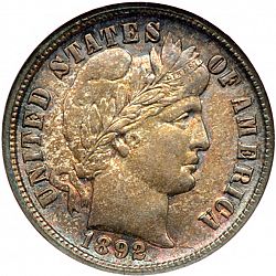 dime 1892 Large Obverse coin