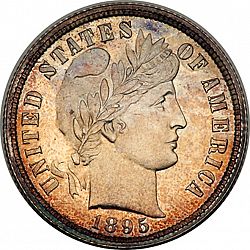 dime 1895 Large Obverse coin