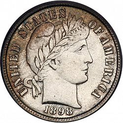 dime 1898 Large Obverse coin