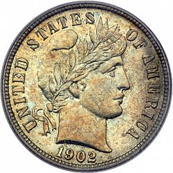 dime 1902 Large Obverse coin