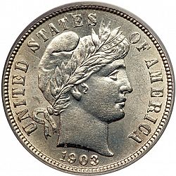 dime 1903 Large Obverse coin