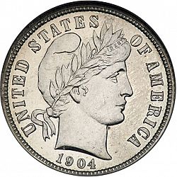 dime 1904 Large Obverse coin