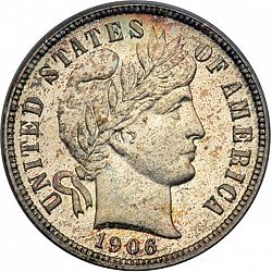 dime 1906 Large Obverse coin