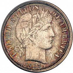 dime 1907 Large Obverse coin