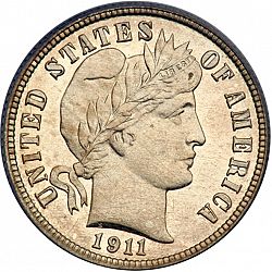 dime 1911 Large Obverse coin