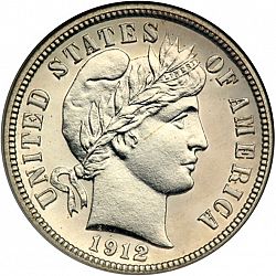 dime 1912 Large Obverse coin
